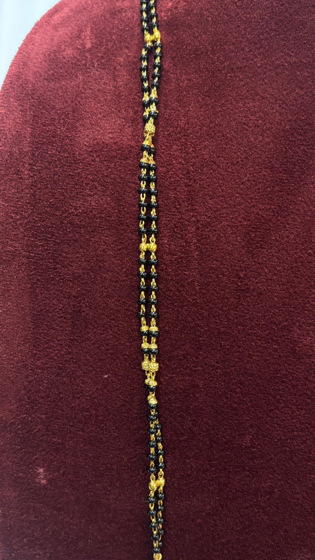 2 Line Laxmi Black Beads SRJLBB23