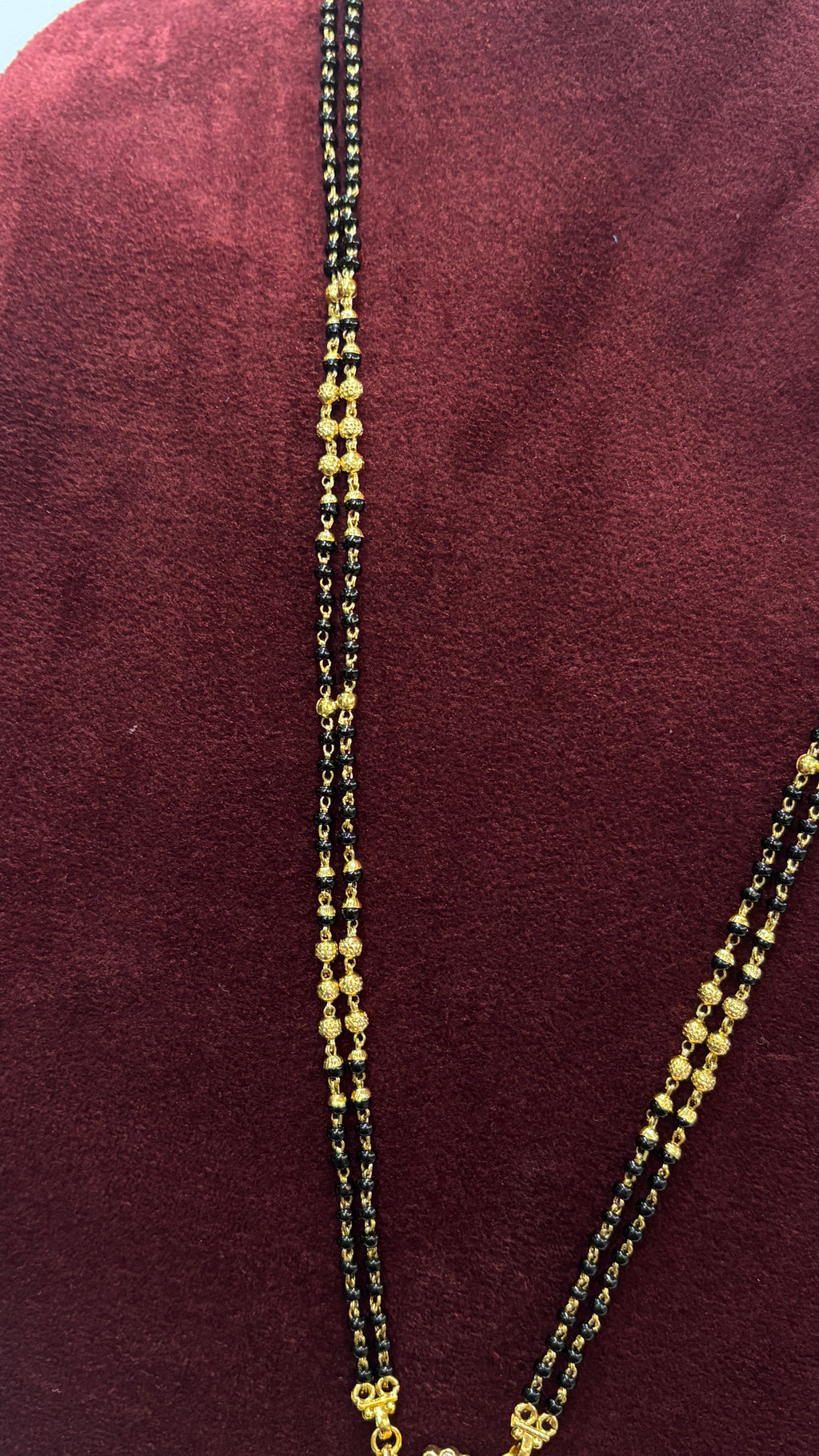 Gold Beads 2 Line Black Beads SRJLBB24