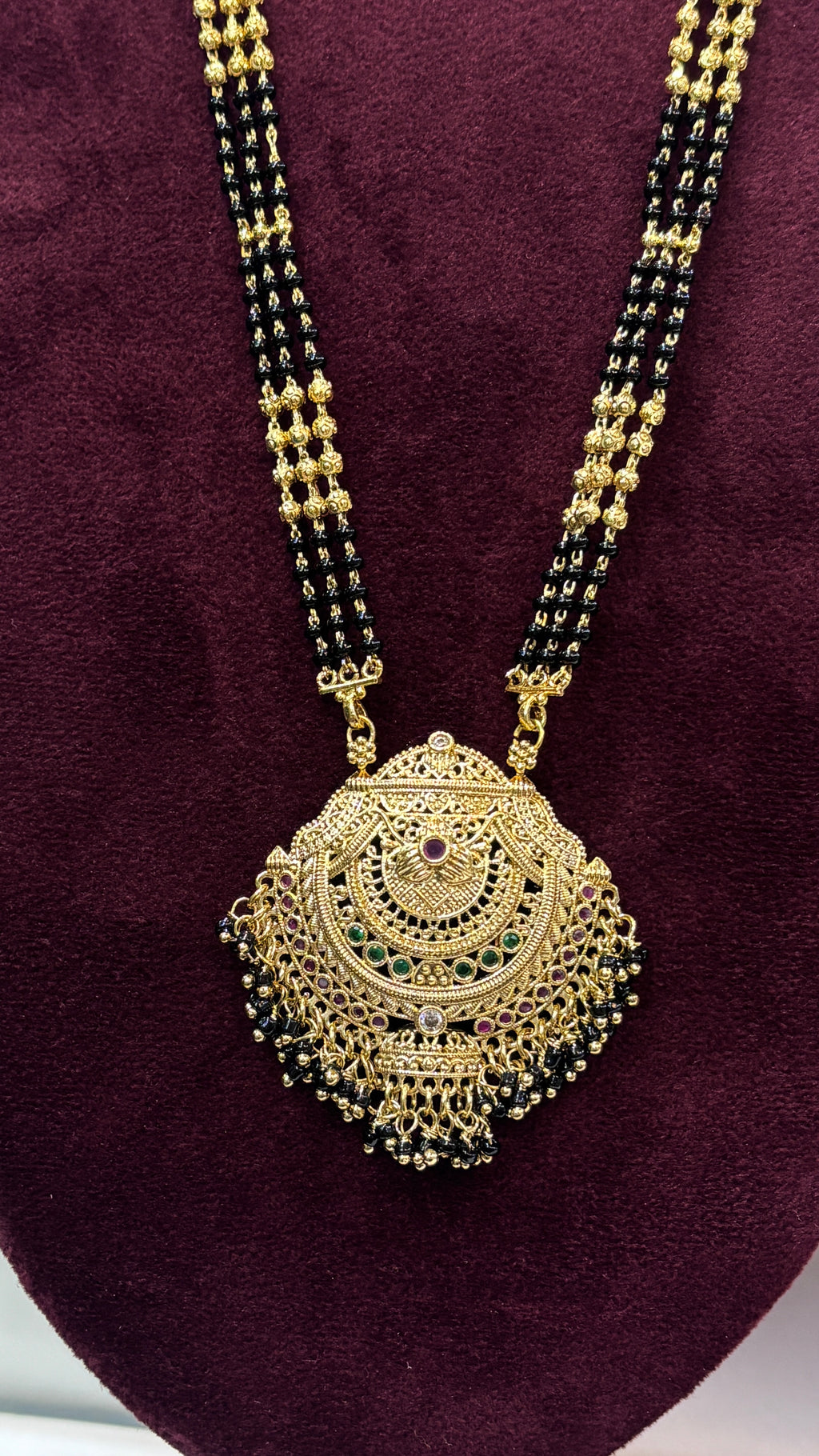 Gold Beads Black Beads SRJLBB28