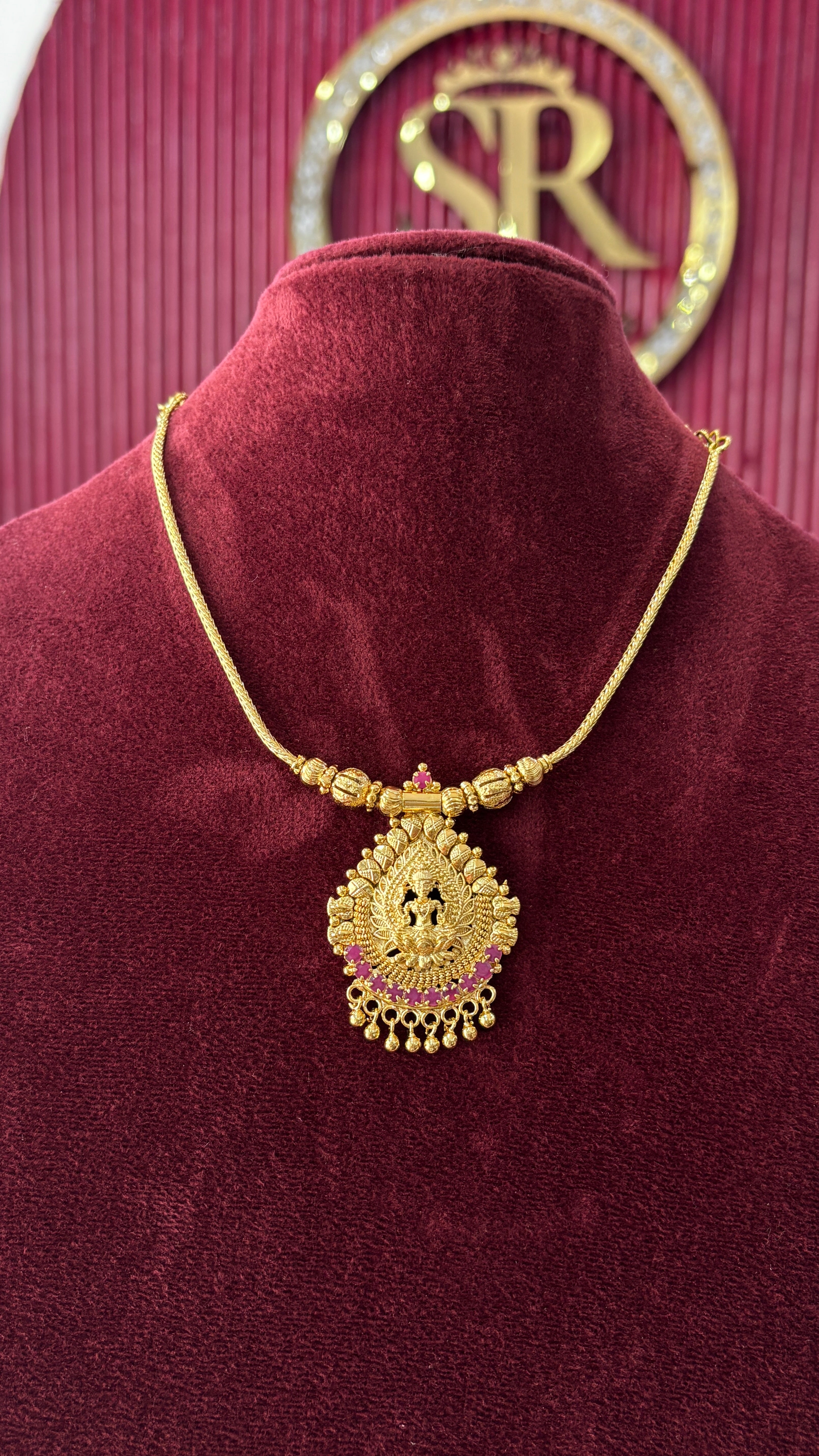Pink & White Stone Naan Patti SRJNP11