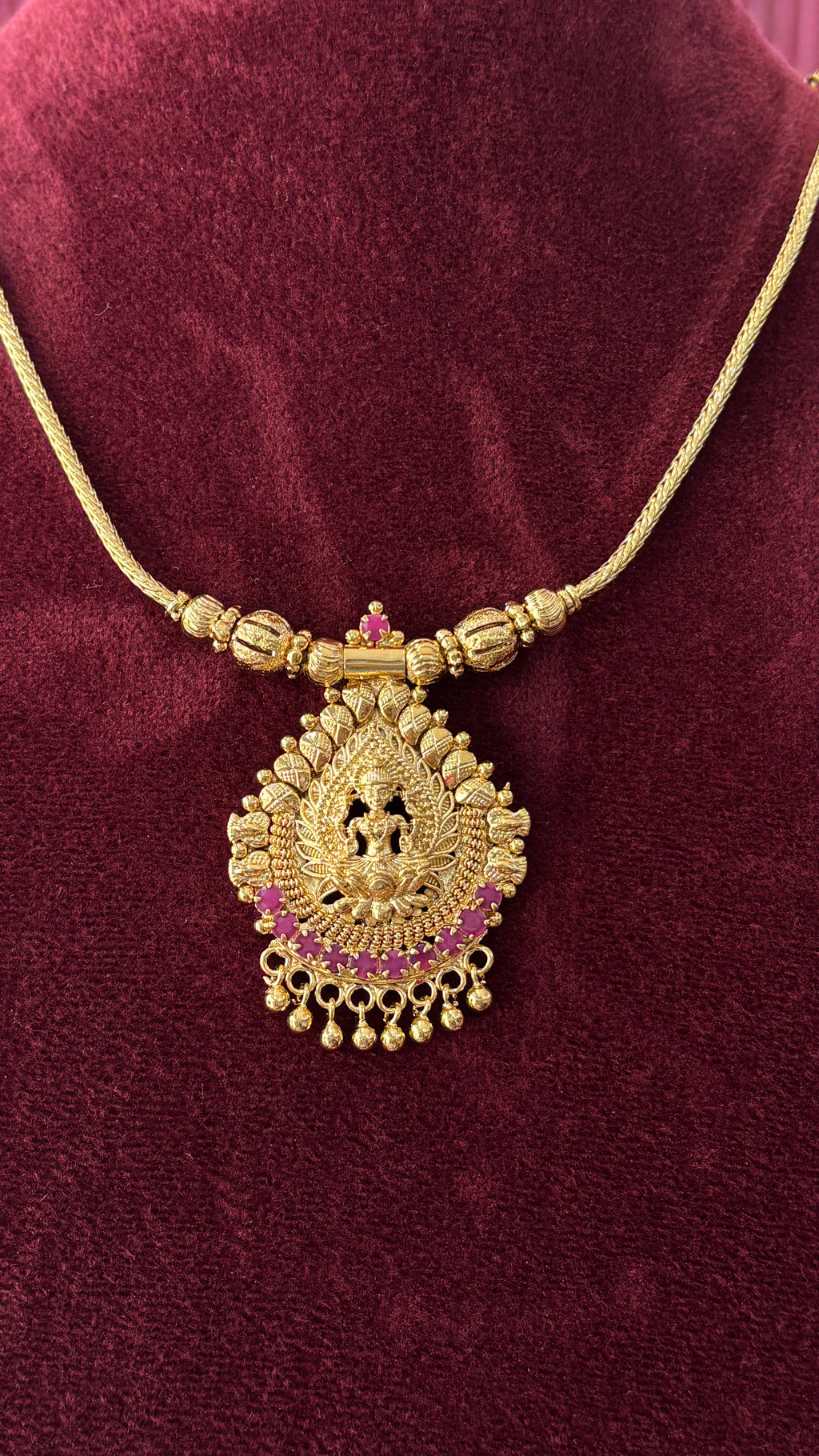 Pink & White Stone Naan Patti SRJNP11