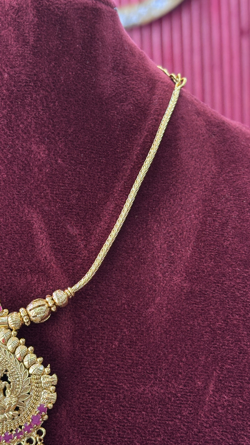 Pink & White Stone Naan Patti SRJNP11