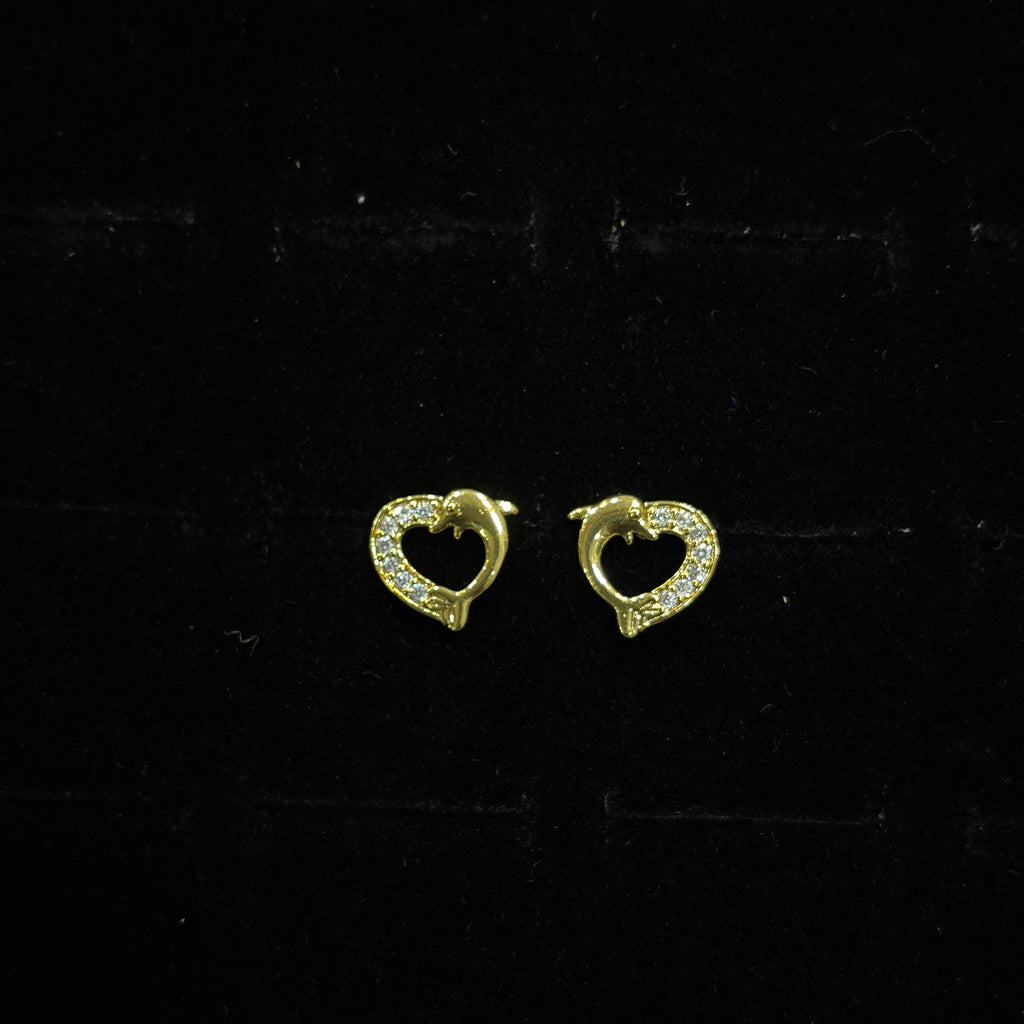 Heart Dolphin Studs SRJER87