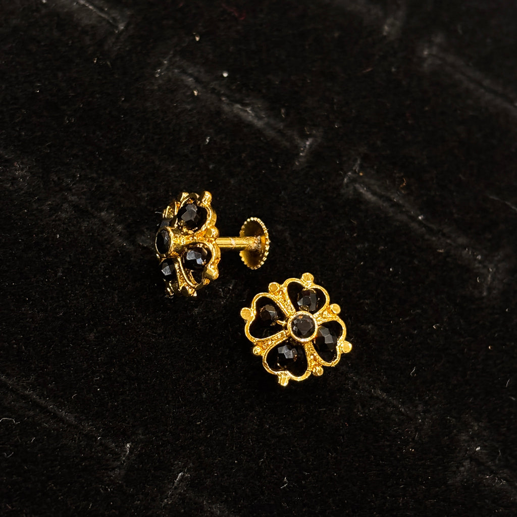 Black Crisrtal Studs SRJER93