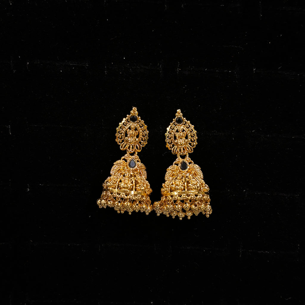 Black Laxmi Jhumka SRJER102