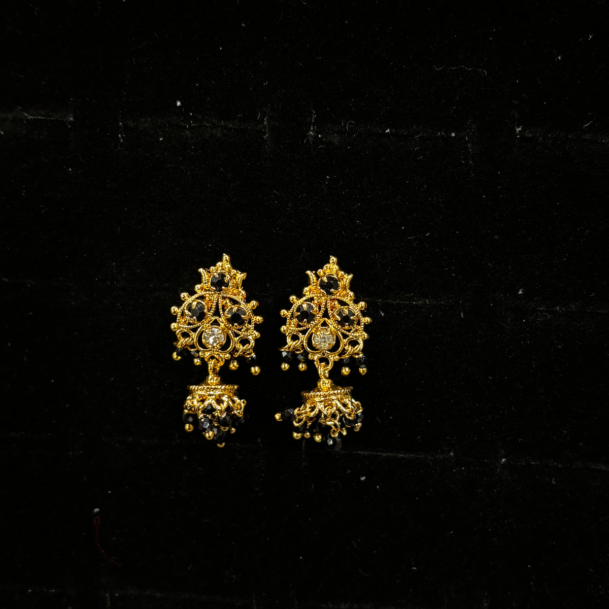 Black Cristal Jhumka SRJER106