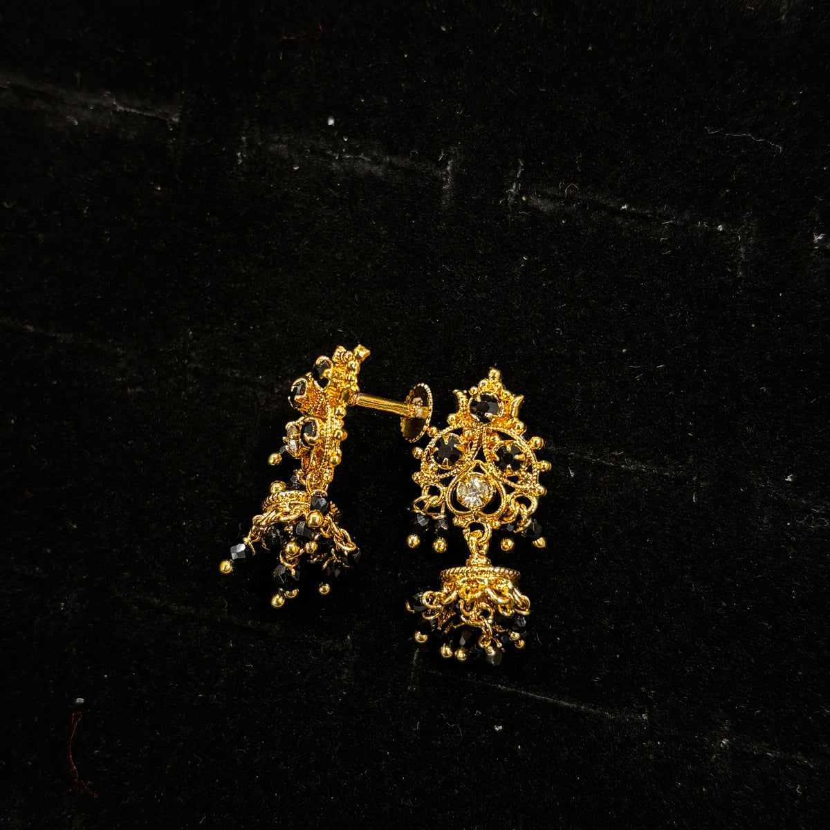 Black Cristal Jhumka SRJER106