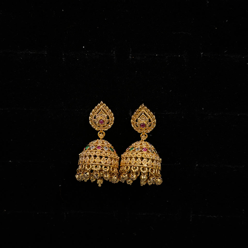 Gold Bead Jhumka SRJER107