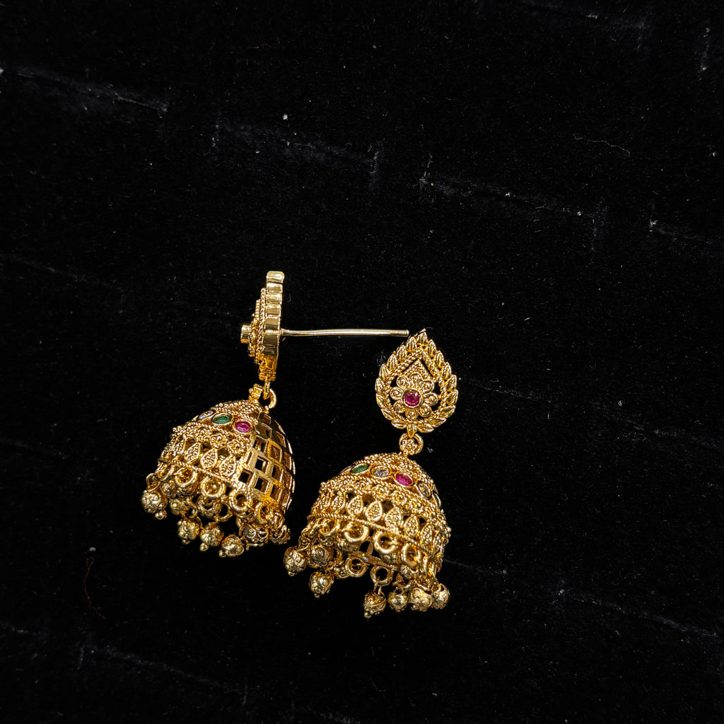 Gold Bead Jhumka SRJER107
