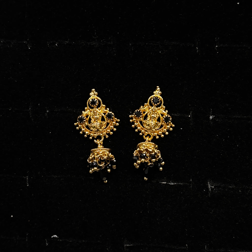 Black Laxmi Jhumka SRJER136