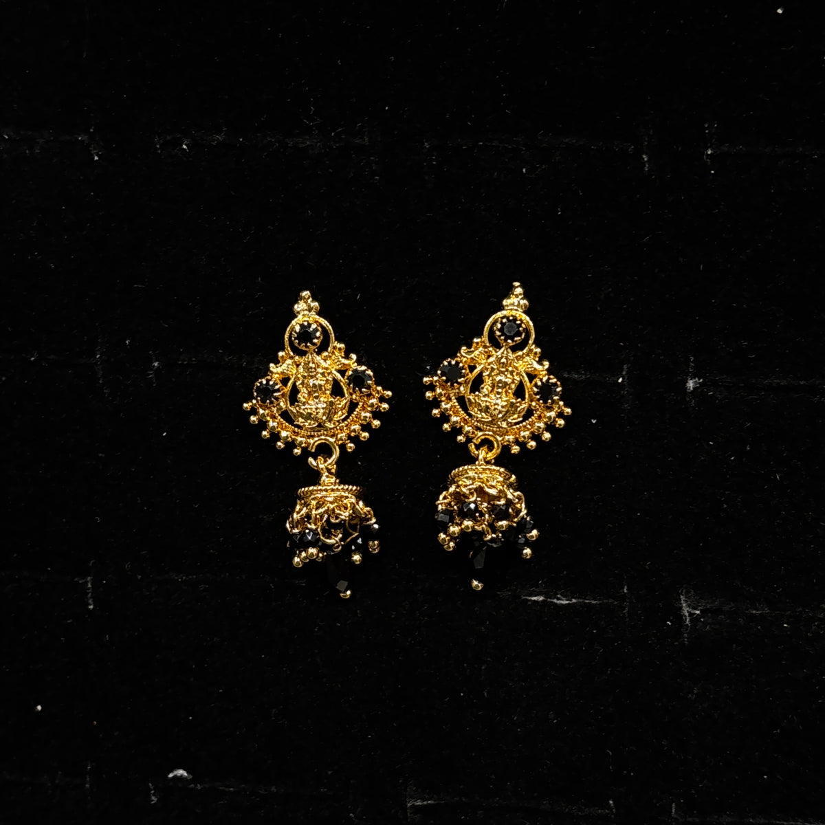 Black Laxmi Jhumka SRJER136