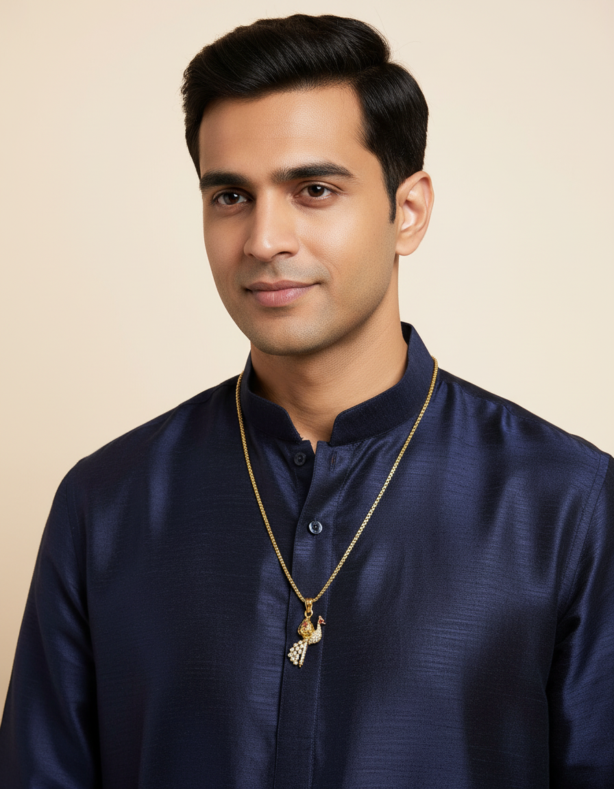 Subramanya stone peacock Pendant